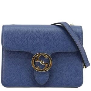 🔥FLASH SALE🔥✨💎GUCCI💎✨Pebbled leather Interlocking GG Crossbody w/Dustbag